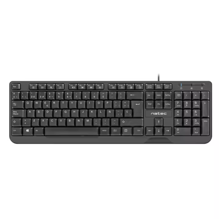 Teclado USB Natec Trout Slim en Español con 12 Teclas Multimedia y Diseño Elegante - 1