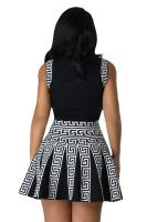 Vestido Mini De Oficina Para Mujer Estampado Y Elástico De Tenis Con Cuello Redondo Y Falda Plisada Casual Middle Age Polyester - details 25