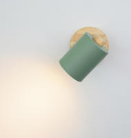 Lámpara De Pared Nórdica GU10 Madera 6 Colores Con Interruptor De Cremallera EU/UL Para Dormitorio Sala De Estar Pasillo Decoración Luz LED Contemporánea Sin Bombillas Incluidas - details 2