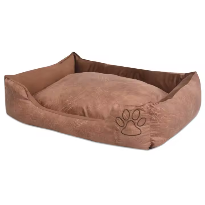 vidaXL Cama para Perro con Cojín PU de Cuero Artificial Beige Mascotas Talla L,  M,  S y mas - 1