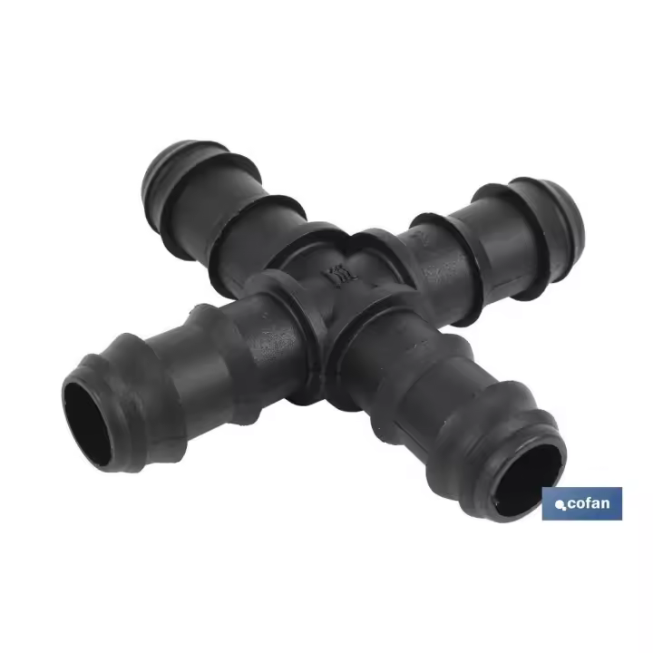 Cofan - Conexión en Cruz para Riego por Goteo - 50 Unidades - 1