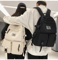 Mochila multifuncional de nailon para estudiantes, mochila de gran capacidad con cremallera, de Color sólido, a la moda e informal, para viajes y escuela 1 - details 8