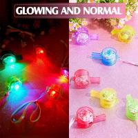 10/30pcs Silbato LED Con Luz Que Brilla En La Oscuridad Y Correa Collar De Juguete Para Fiestas Suministros De Brillo - details 4