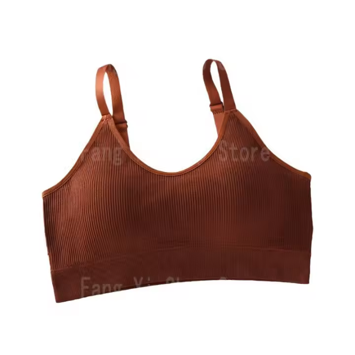Sujetador De Deporte Sin Costuras Para Mujer Copa Completa Transpirable Cómodo Para Dormir Y Correr Fitness Sostenido Con Resaltos - 1