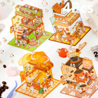 Pegatinas 3D De Comida Cartoon Para Niños Casa De Montaña En Paisaje Juguete Interactivo Regalo De Cumpleaños Y Festivales - details 0