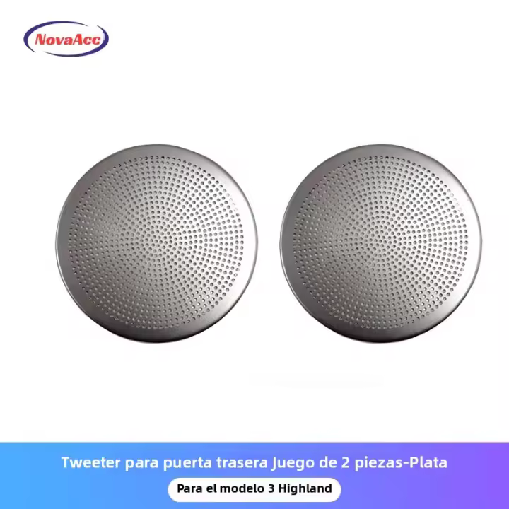 Cubierta De Altavoz De Acero Inoxidable Para Puerta Delantero Y Trasero De Tesla Modelo 3 Highland 2024 Cubiertas Y Encajes Para Interiores De Coche - 1