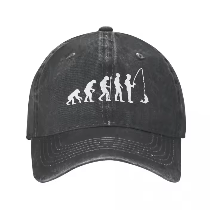 Gorra De Béisbol Casual Snapback Evolución De Pesca Primavera Verano Unisex Protección Solar Algodón Ajustable Estilo Hip Hop - 1