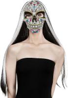 Carnavalife Máscara de Calavera Mexicana 6 Pcs - Dia De Los Muertos Mujer - Máscara Catrina Flores Mujer - Accesorios para Halloween Decoración - Color Al Azar - details 2