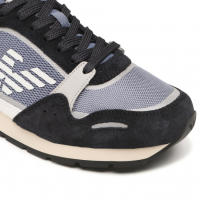 Emporio Armani Zapatillas Zapatos Hombre Azul Gris X4X537 XM678 Q445 - details 1