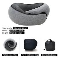 Cojín De Viaje Ajustable Portátil Para El Cuello En Forma De U De Memoria Esponja Soporte De Descanso Para El Cuello Estilo Caracol Suave Para Media Noche Y Sueño - details 1