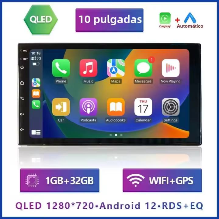 Reproductor Multimedia Para Coche Con Carplay Android GPS WiFi Universal 7'/9'/10' Pantalla Táctil 2DIN Para Toyota Honda Volkswagen Hyundai - 1