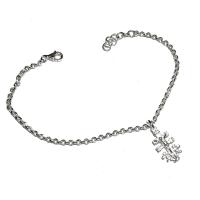 PULSERA PLATA DE LEY con CRUZ de CARAVACA 17 a 19 cm por cadena de alargue y Estuche Regalo - details 0
