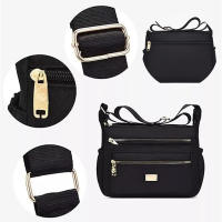 Bolso Cruzado De Mujer En Tela Oxford Simple Bolso De Hombro Multicapa Impermeable Monedero Lady Bolsa De Mano Estilo Fashion - details 1