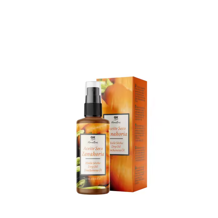 QKnatur - Aceite Seco de Zanahoria -100 ml.  Rápida Absorción . Bronceador solar natural , Hidrata , Rejuvenece y da luminosidad a la piel - Repara el cabello - 1