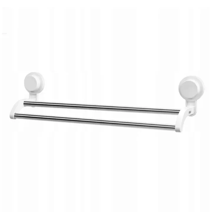 Toallero De Dos Pisos Ventosa Succión De Pared Fuerte Colgador Ventosa Percha Ventosa Baño/Toallero Ventosa Para Albornoz  Baño Plástico Abs De Alta Calidad Carga Máxima 4Kg - 1