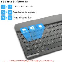 Teclado Inalámbrico Bluetooth Para Tableta 78 Teclas Recargable Diseño Compacto Y Portátil Compatible Con iOS Y Android - details 3