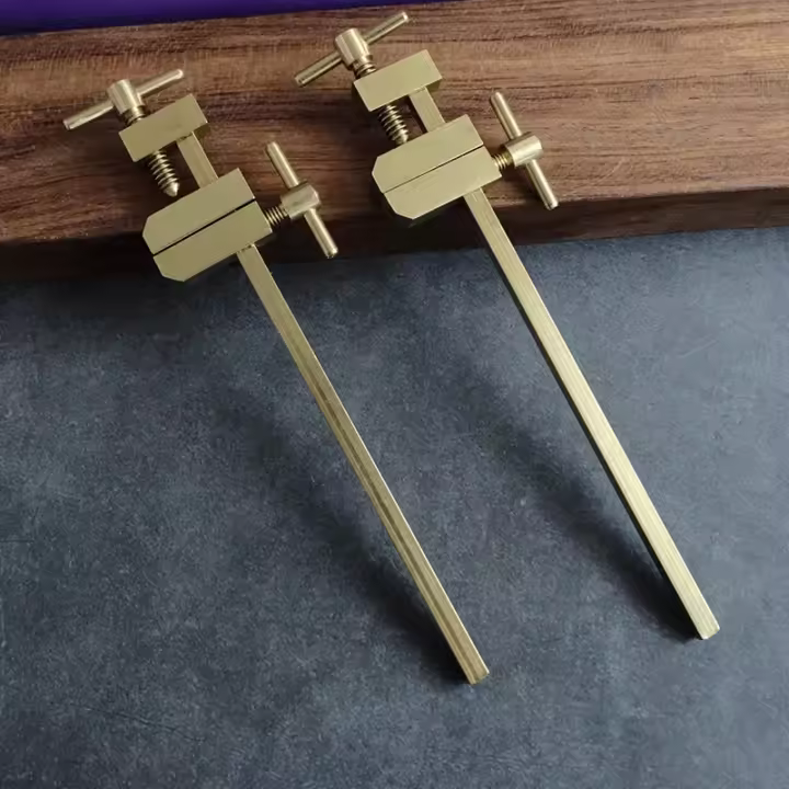 2Pcs Abrazadera De Madera Japonesa Para Trabajos De Carpintería Con Cuerpo Paralelo Y Punta De Latón Clip Auxiliar Para Posicionamiento De Tablas - 1