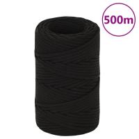 vidaXL Cuerda de trabajo poliéster 2 mm 500 m cuerda trenzada Color Negro,  Blanco, y mas - details 0