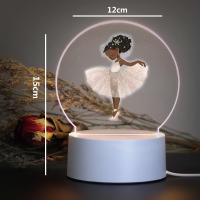 Lámpara 3D De Ballet Pequeña Para Decoración De Habitaciones Infantiles Lámpara Nocturna LED Iluminación Para Dormitorio - details 2