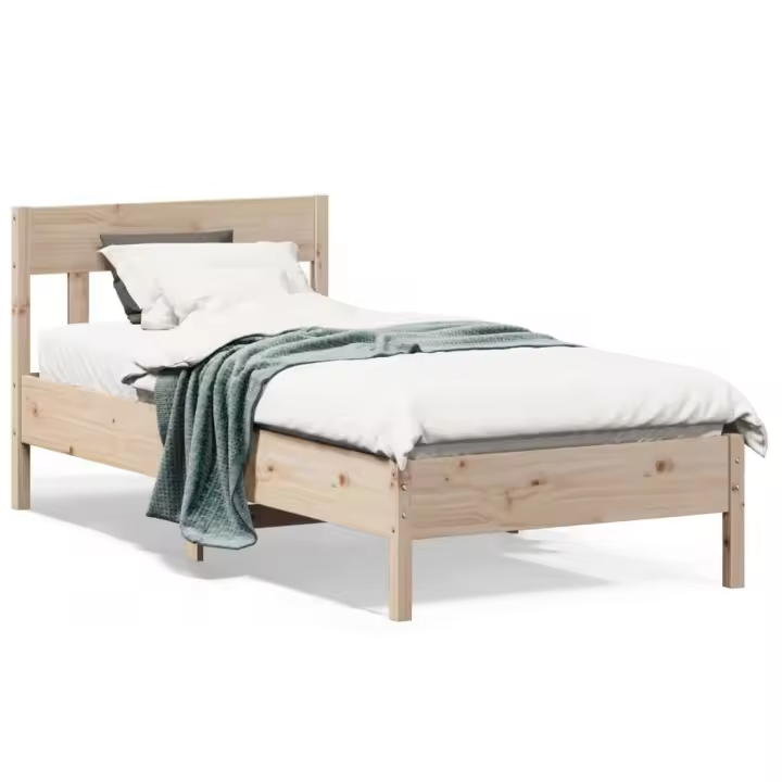 Estructura de cama sin colchón Madera masiva de Pino 90x190 cm - 1