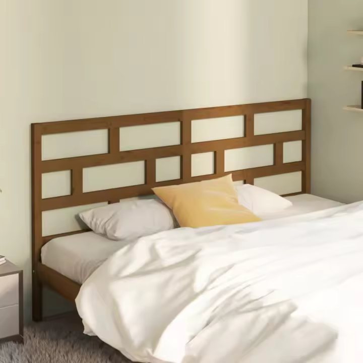 vidaXL Cabecero de cama madera maciza de pino marrón miel 186x4x100 cm - 1
