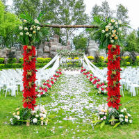 Arco De Boda Rojo Y Lily 60cm Flores Artificiales Para Decoración De Bodas Y Jardines Hechas De Seda Originaria De Zhejiang - details 4