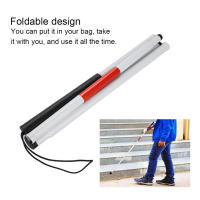 Bastón Dobladable De Aluminio Para Ciegos Y Visiblemente Deficientes Con Reflejos Bastón De Caminar De 124 Cm - details 3