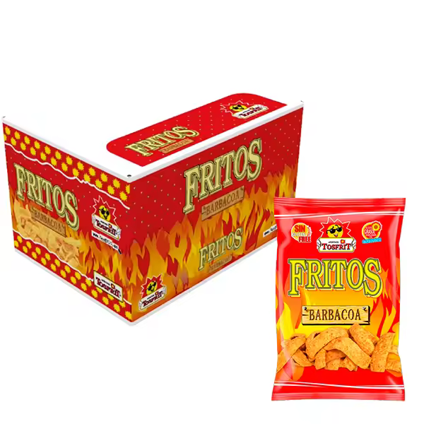 Tosfrit Aperitivos: Caja de Fritos Barbacoa Aperitivos de Maíz - 10 Bolsas 90g - 1