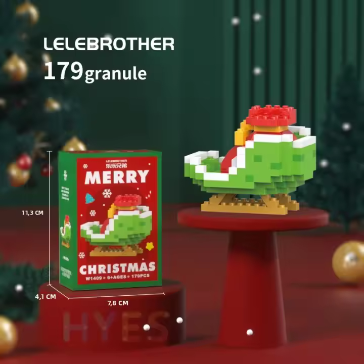 Regalos De Navidad Bloques De Construcción Micro Síntomas De Santa Claus Y Reňdeiros Juguete De Artesanía Para Niños Decoración De Mesa - 1