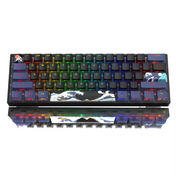 Teclado Mecánico De Juego RGB Intercambiable Hot-Swappable Pudding Keycap TKL 60% Para Laptop Y PC Con Cable Teclado De Computadora Estándar - 1