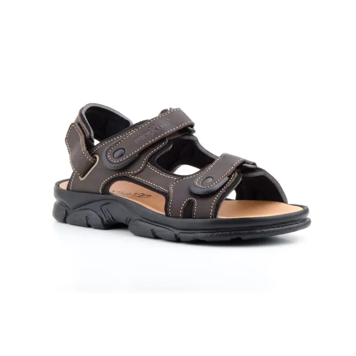Morxiva 7009 Marrón Sandalias Hombre Piel Correa Desmontable - 1