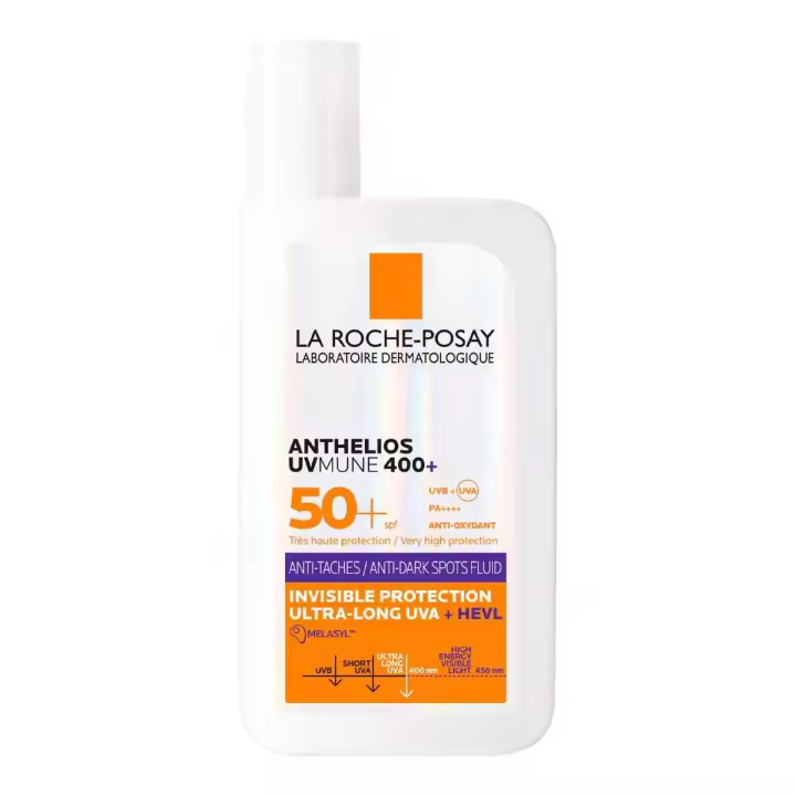 NUEVO La Roche-Posay Anthelios UVMUNE 400+ HEVL Fluido Anti-Manchas SPF50+ 50ml - Protector Solar Acción Despigmentante y Unificadora - 1