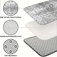 Alfombra De Puerta Para Dormitorio Y Sala De Estar En Gris Y Blanco Impermeable Antideslizante Para Cocina Y Baño Alfombrilla De Piso Interior - details 2