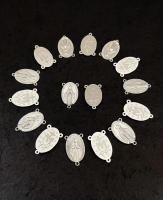 10Pcs Medalla Virgen De María Rosario Conectores Centro Parte Accesorios De Joyería DIY Metal Aleación De Zinc Medalla Milagrosa Centros - details 1