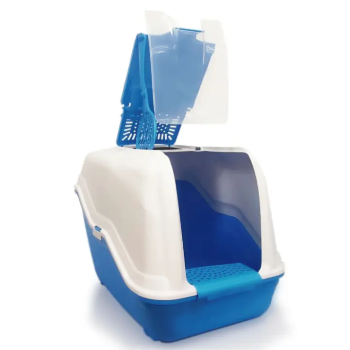 NESTQ - Arenero Gatos Cubierto – Arenero Gatos Autolimpiable – Caja de Arena Grande para Gatos – Arenero Cerrado para Gatos con Tapa Abatible y Puerta - Diseño Práctico y Funcional - WC Gatos con Medidas 54x39x40 cm - 1