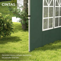 Outsunny 2 Paredes Laterales para Carpas de 3 x 3 / 3 x 4 m, 295x195 cm, Paredes Laterales de Repuesto para Cenador de Tela Oxford con Ventana, para Jardín, Exteriores, Fiestas - details 4
