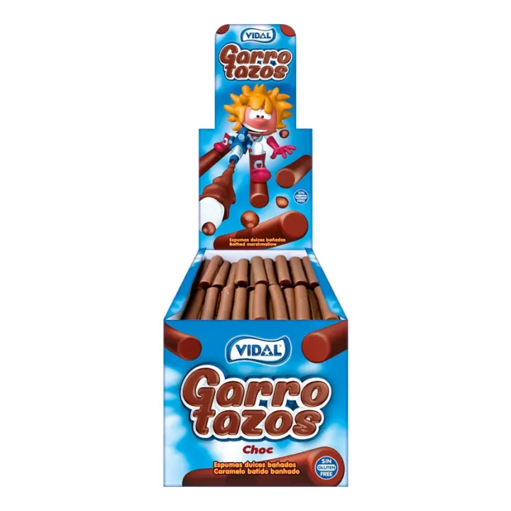 Vidal GARROTAZOS CHOCO - Marshmellow con CHOCOLATE - CAJA 150 UNIDADES - 1