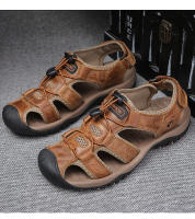 Sandalias De Cuero Genuino Para Hombre Zapatos De Agua Para Exterior Sandalias De Verano Para Hombre SNORW Casual Cómodo - details 4