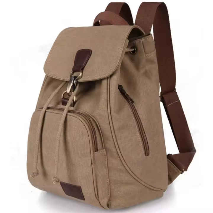 Mochila Vintage with Cordón para Mujer y Niña, Morral pequeño de Lona a la moda, Bolso de viaje Escolar informal multiusos - 1