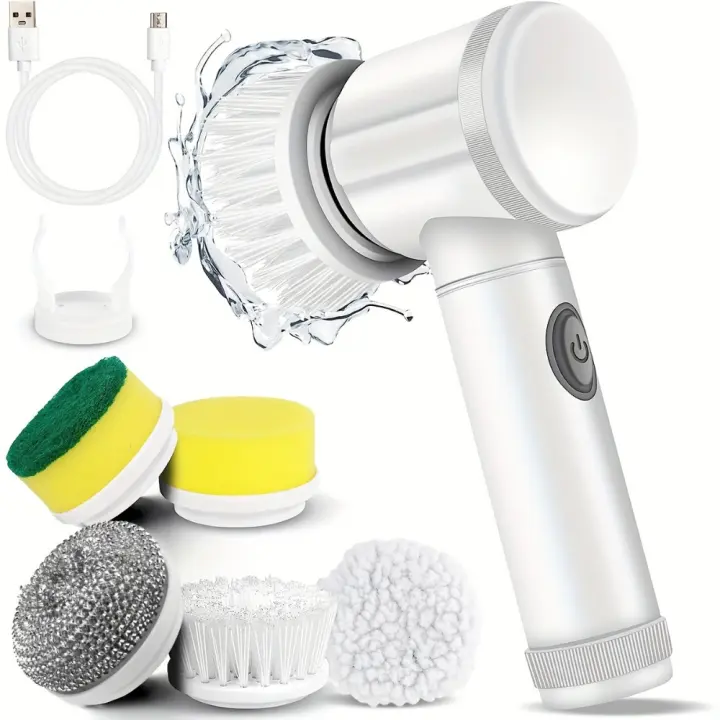 Cepillo Eléctrico 5 en 1 Cepillo de Limpieza Recargable para Duchas Cepillo de Limpieza de Ropa y Equipo de Limpieza - 1
