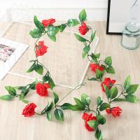 Guirnalda De Flores Artificiales Rosa 240CM Para Boda Decoración De Hogar Y Jardín Arco DIY Planta Falsa De Vínculo - details 6