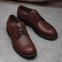 Zapatos Derbys Para Hombre De Cuero Genuino Ultraligeros Y Cómodos Moda Casual Negro Talla True Fit Material De Suela De Goma - details 12