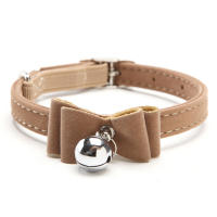 Collar De Gato Elástico Seguro Con Bowtie Y Campana Suave De Velours 6 Colores Collar Para Perro Pequeño Kitten Collar Accesorios Para Mascotas - details 3