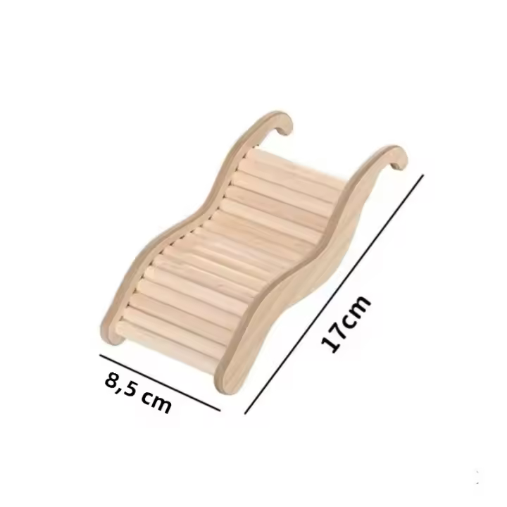 Juguete De Madera Para Hamster Escalera Ondulada Ecológica Divertida Para Animales Pequeños Decoración De Jaula De Hamster - 1