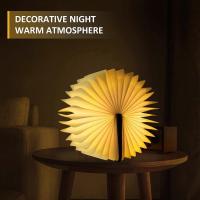 Lámpara plegable de Madera del libro del LED, lámpara de Mesa DE LA Nuez LED, Luz DE LA Noche del USB, lámpara recargable del libro, Luz del humor, lámpara magnética plegable del libro 360 (9x12x2.) - details 0
