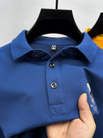 Camisa Polo Para Hombre De Lujo Ligera Con Bordado Exquisito Transpirable Y Cómoda De Verano Cuello Redondo Manga Corta Estilo Casual - details 4