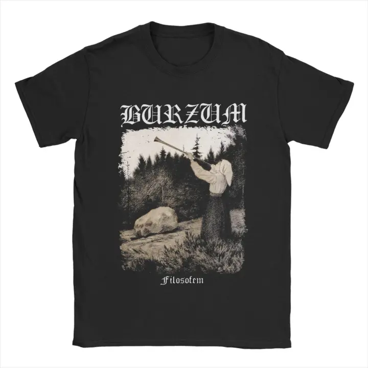 Camiseta De Algodón Burzum Con Estampado De Trompeta Para Hombres Y Mujeres Estilo Casual De Verano Manga Corta Cuello Redondo - 1