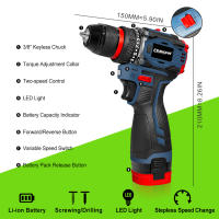 Taladro De Mano Inalámbrico Recargable De Alta Potencia Con 21 Ajustes De Torque Y Velocidad Alta-Baja Para Bricolaje En Casa - details 1