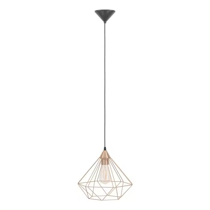 Eglo - Lámpara de techo colgante E27 Dorado rosa - Iluminación elegante para tu hogar - 1