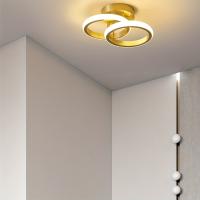 Lámpara De Techo Nórdica Creativa Para Pasillo Puerta Del Balcón Entrada Porche Dormitorio Cristal Moderna Simple Metal Dorado - details 2